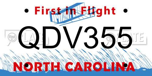 QDV355 North Carolina License Plate