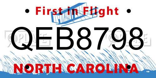 QEB8798 North Carolina License Plate