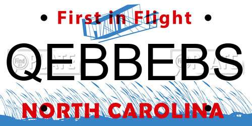 QEBBEBS North Carolina License Plate