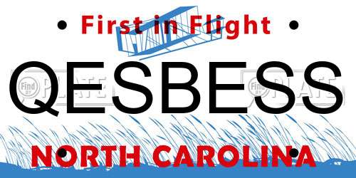 QESBESS North Carolina License Plate