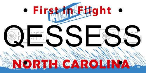 QESSESS North Carolina License Plate