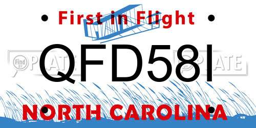 QFD58I North Carolina License Plate