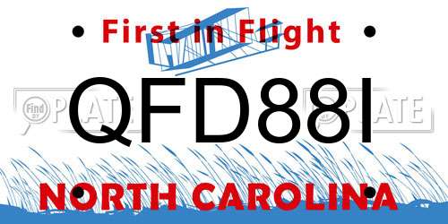 QFD88I North Carolina License Plate
