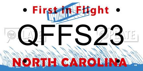 QFFS23 North Carolina License Plate