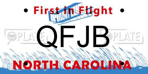 QFJB North Carolina License Plate