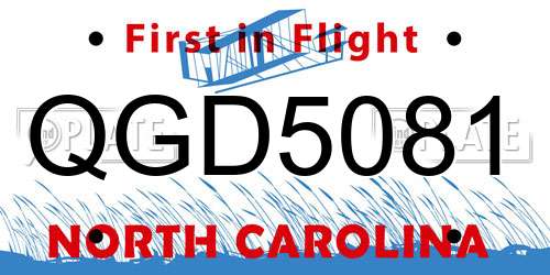 QGD5081 North Carolina License Plate