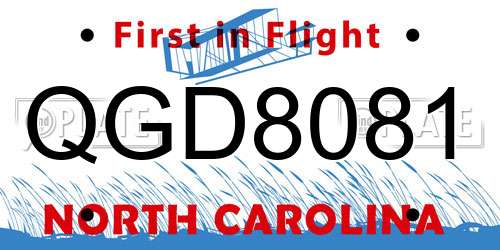 QGD8081 North Carolina License Plate