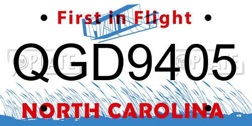 QGD9405 North Carolina License Plate