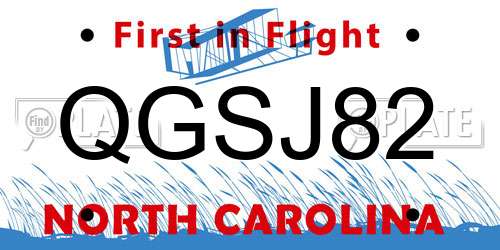 QGSJ82 North Carolina License Plate