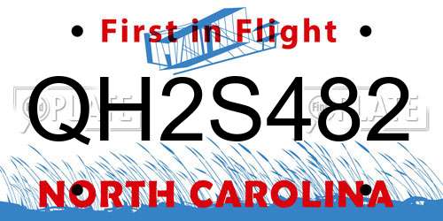 QH2S482 North Carolina License Plate