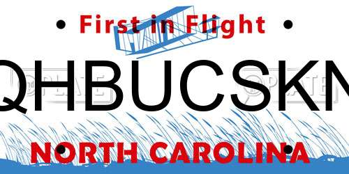 QHBUCSKN North Carolina License Plate