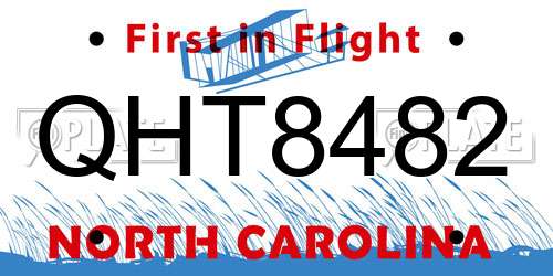 QHT8482 North Carolina License Plate
