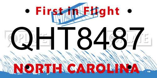 QHT8487 North Carolina License Plate
