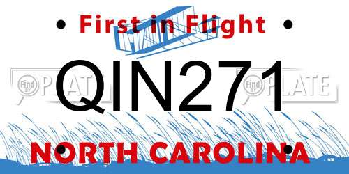 QIN271 North Carolina License Plate