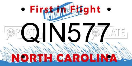 QIN577 North Carolina License Plate