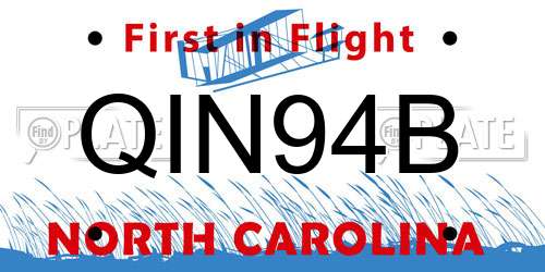 QIN94B North Carolina License Plate