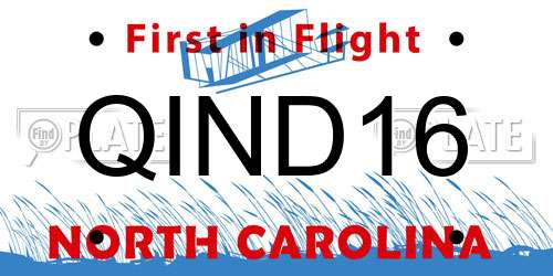 QIND16 North Carolina License Plate