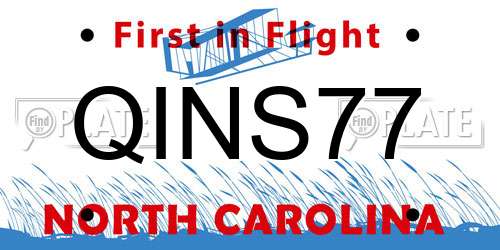 QINS77 North Carolina License Plate