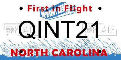 QINT21 North Carolina License Plate