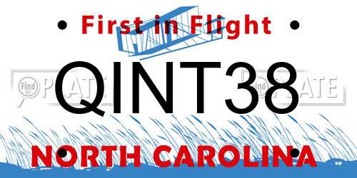 QINT38 North Carolina License Plate