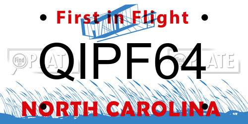 QIPF64 North Carolina License Plate