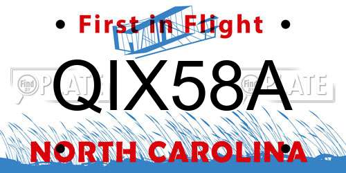 QIX58A North Carolina License Plate