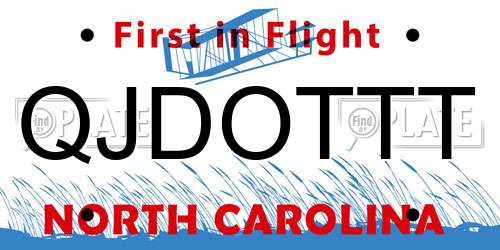 QJDOTTT North Carolina License Plate