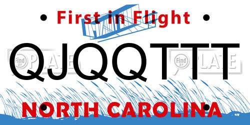 QJQQTTT North Carolina License Plate