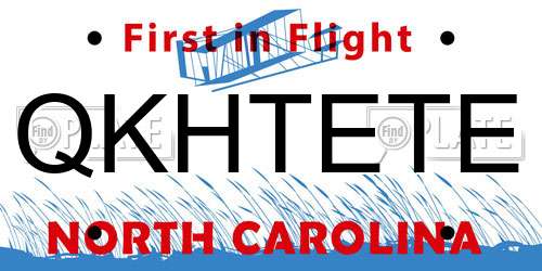 QKHTETE North Carolina License Plate