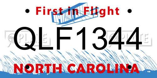 QLF1344 North Carolina License Plate