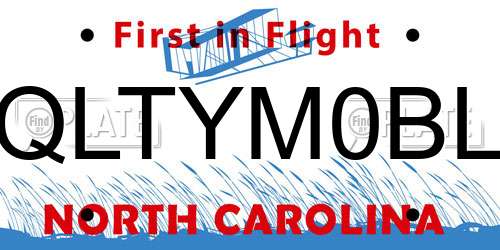 QLTYM0BL North Carolina License Plate