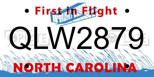 QLW2879 North Carolina License Plate