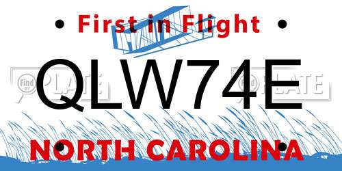 QLW74E North Carolina License Plate