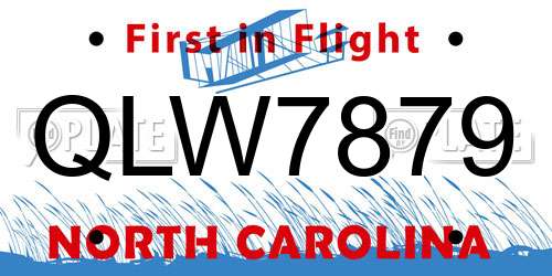 QLW7879 North Carolina License Plate