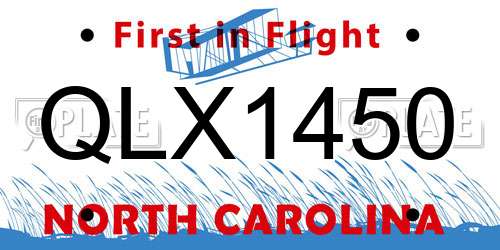 QLX1450 North Carolina License Plate