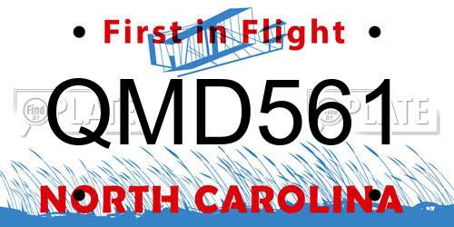QMD561 North Carolina License Plate