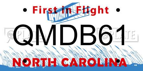 QMDB61 North Carolina License Plate