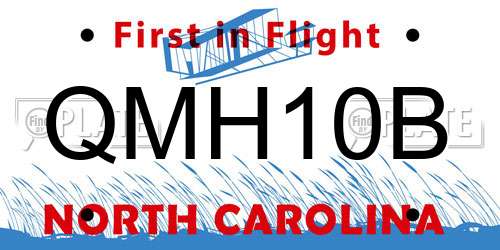 QMH10B North Carolina License Plate