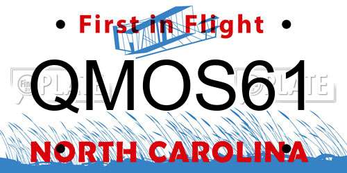 QMOS61 North Carolina License Plate