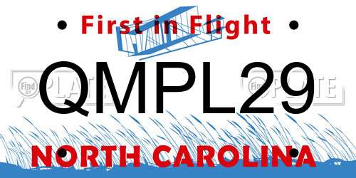 QMPL29 North Carolina License Plate