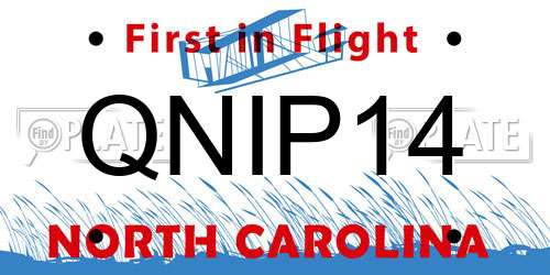 QNIP14 North Carolina License Plate