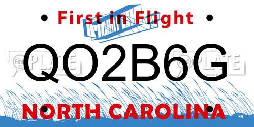 QO2B6G North Carolina License Plate