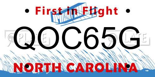 QOC65G North Carolina License Plate
