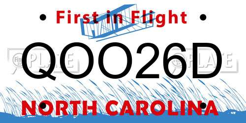 QOO26D North Carolina License Plate