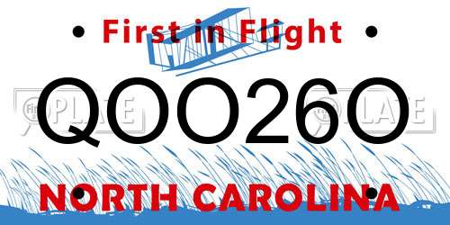 QOO26O North Carolina License Plate