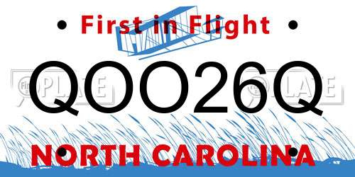 QOO26Q North Carolina License Plate