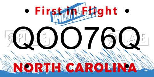 QOO76Q North Carolina License Plate