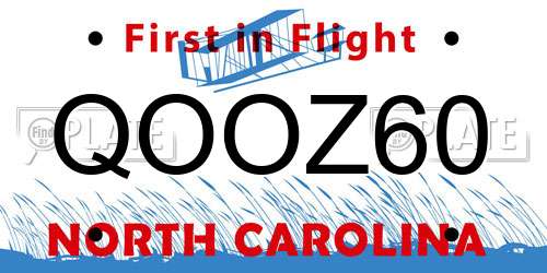 QOOZ60 North Carolina License Plate