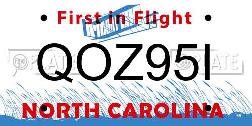 QOZ95I North Carolina License Plate