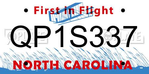 QP1S337 North Carolina License Plate